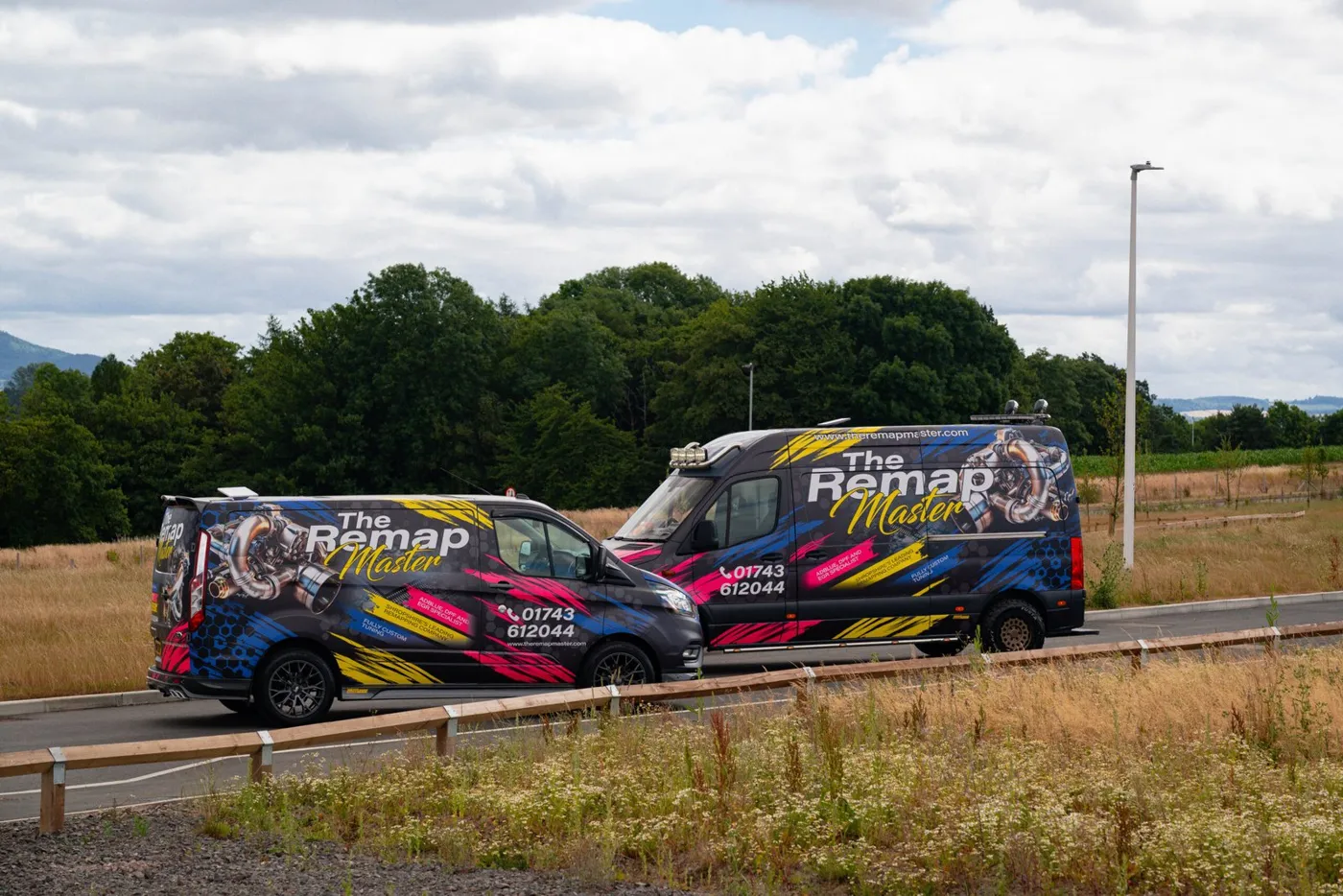 The Remap Master vans on the road in Shropshire